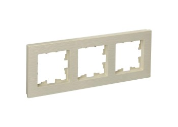 BRITE Рамка 3-местная РУ-3-Бр бежевый рифленый IEK BR-M32-51-K10