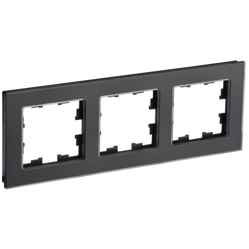 BRITE Рамка 3-местная РУ-3-2-Бр стекло черный матовый IEK BR-M32-G-31-K02, купить в Минске по самой низкой цене