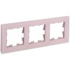 BRITE Рамка 3-местная РУ-3-2-Бр стекло розовый матовый IEK BR-M32-G-31-K14, купить в Минске по самой низкой цене
