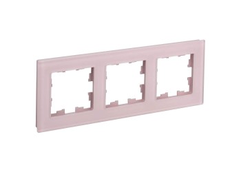 BRITE Рамка 3-местная РУ-3-2-Бр стекло розовый матовый IEK BR-M32-G-31-K14