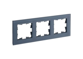 BRITE Рамка 3-местная РУ-3-2-Бр стекло маренго матовый IEK BR-M32-G-31-K35
