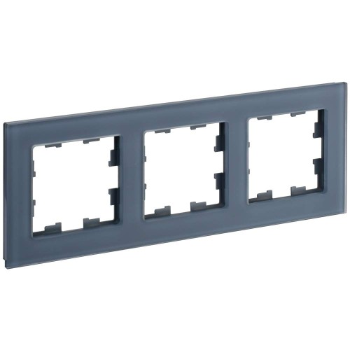 BRITE Рамка 3-местная РУ-3-2-Бр стекло маренго матовый IEK BR-M32-G-31-K35, купить в Минске по самой низкой цене