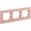 BRITE Рамка 3-местная РУ-3-2-БрП стекло персиковый матовый IEK BR-M32-G-31-K96, купить в Минске по самой низкой цене