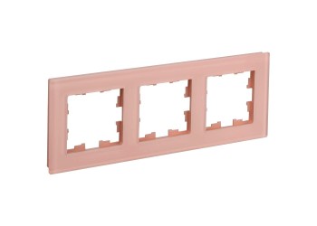 BRITE Рамка 3-местная РУ-3-2-БрП стекло персиковый матовый IEK BR-M32-G-31-K96