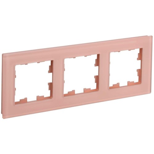 BRITE Рамка 3-местная РУ-3-2-БрП стекло персиковый матовый IEK BR-M32-G-31-K96, купить в Минске по самой низкой цене