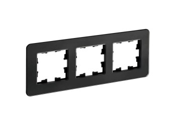 BRITE Рамка 3-местная РУ-3-2-Бр стекло черный RE IEK BR-M32-G-41-K02