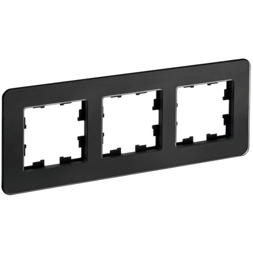 BRITE Рамка 3-местная РУ-3-2-Бр стекло черный RE IEK BR-M32-G-41-K02, купить в Минске по самой низкой цене