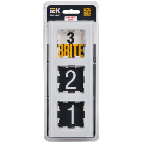 Рамка 3-постовая IEK Brite РУ-3-2-БрБ белая BR-M32-G-K01, купить в Минске по самой низкой цене