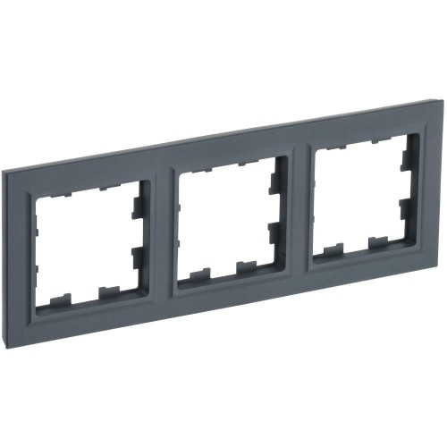 BRITE Рамка 3-местная РУ-3-БрГ графит IEK BR-M32-K53, купить в Минске по самой низкой цене