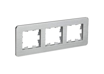 BRITE Рамка 3-местная РУ-3-1-Бр металл алюминий RE AL IEK BR-M32-M-21-K47