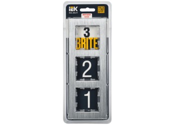 Рамка 3-постовая IEK Brite РУ-3-1-БрА алюминий BR-M32-M-K47