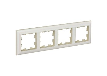 BRITE Рамка 4-местная РУ-4-Бр бежевый/жемчужный IEK BR-M42-12-1-K10