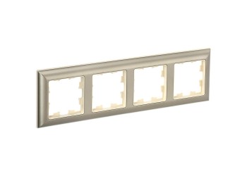 BRITE Рамка 4-местная РУ-4-Бр бежевый/шампань IEK BR-M42-12-3-K10
