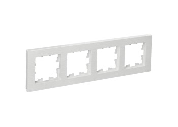 BRITE Рамка 4-местная РУ-4-Бр белый рифленый IEK BR-M42-51-K01