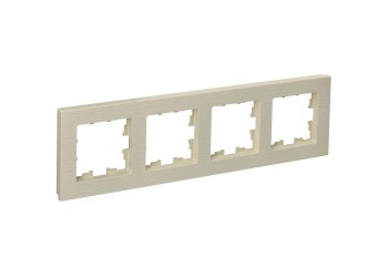 BRITE Рамка 4-местная РУ-4-Бр бежевый рифленый IEK BR-M42-51-K10