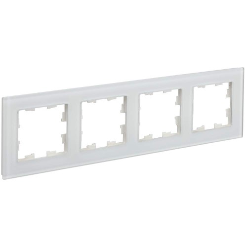 BRITE Рамка 4-местная РУ-4-2-Бр стекло белый матовый IEK BR-M42-G-31-K01, купить в Минске по самой низкой цене