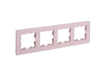 BRITE Рамка 4-местная РУ-4-2-Бр стекло розовый матовый IEK BR-M42-G-31-K14