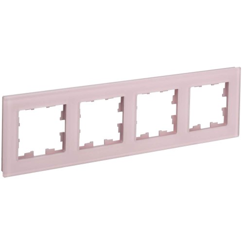 BRITE Рамка 4-местная РУ-4-2-Бр стекло розовый матовый IEK BR-M42-G-31-K14, купить в Минске по самой низкой цене
