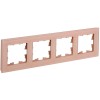 BRITE Рамка 4-местная РУ-4-2-БрП стекло персиковый матовый IEK BR-M42-G-31-K96, купить в Минске по самой низкой цене