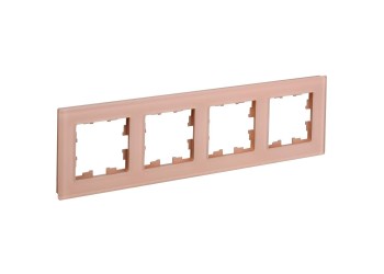 BRITE Рамка 4-местная РУ-4-2-БрП стекло персиковый матовый IEK BR-M42-G-31-K96