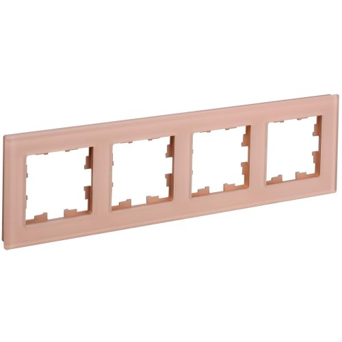 BRITE Рамка 4-местная РУ-4-2-БрП стекло персиковый матовый IEK BR-M42-G-31-K96, купить в Минске по самой низкой цене