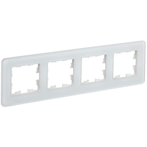 BRITE Рамка 4-местная РУ-4-2-Бр стекло белый RE IEK BR-M42-G-41-K01, купить в Минске по самой низкой цене