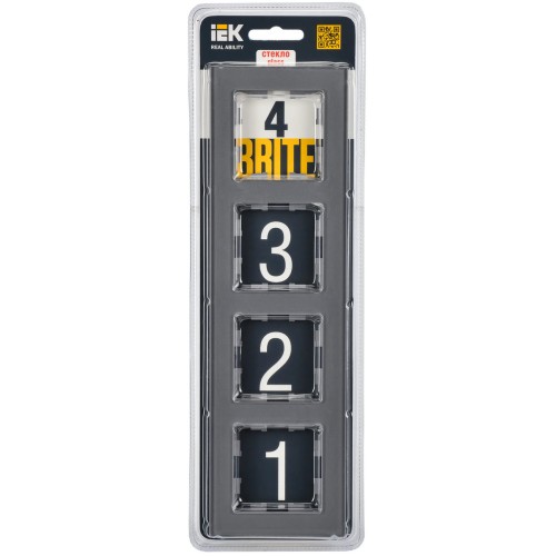 Рамка 4-постовая IEK Brite РУ-4-2-БрСе серая BR-M42-G-K03, купить в Минске по самой низкой цене