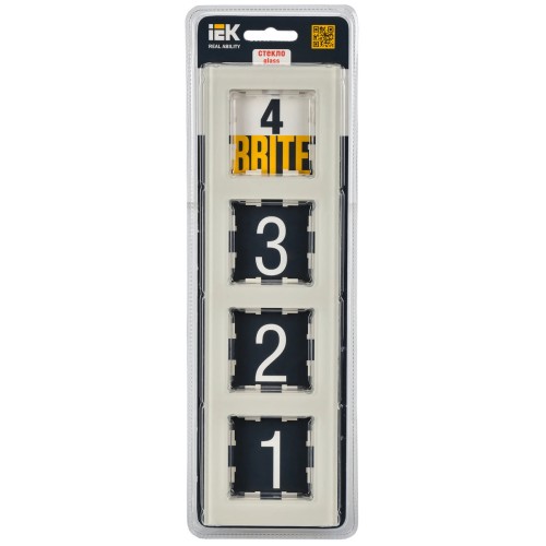 Рамка 4-постовая IEK Brite РУ-4-2-БрВа ваниль BR-M42-G-K10, купить в Минске по самой низкой цене