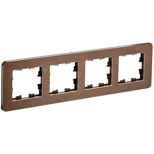 BRITE Рамка 4-местная РУ-4-1-Бр металл коричневый RE AL IEK BR-M42-M-21-K30, купить в Минске по самой низкой цене