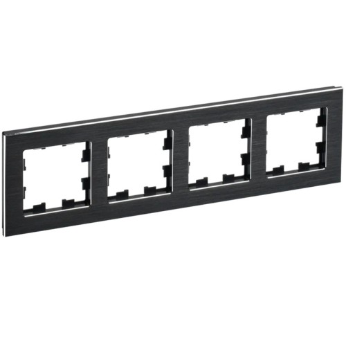 Рамка 4-постовая IEK Brite РУ-4-1-БрЧ черная BR-M42-M-K02, купить в Минске по самой низкой цене