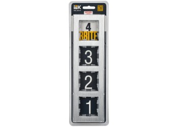 Рамка 4-постовая IEK Brite РУ-4-1-БрА алюминий BR-M42-M-K47