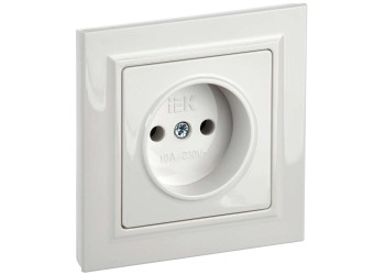 BRITE Розетка 1-местная без заземления без защитных шторок 10А в сб. РСР10-1-0-БрБ белый IEK BR-R10-10-K01-F