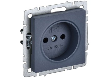 BRITE Розетка 1-местная без заземления без защитных шторок 10А РС10-1-0-БрМ маренго IEK BR-R10-10-K35