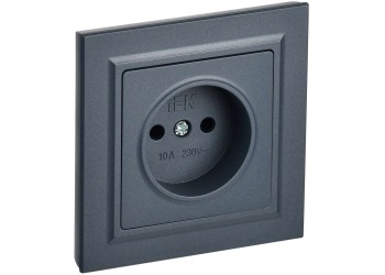 BRITE Розетка 1-местная без заземления без защитных шторок 10А в сб. РСР10-1-0-БрМ маренго IEK BR-R10-10-K35-F