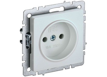 BRITE Розетка 1-местная без заземления без защитных шторок 10А РС10-1-0-БрЖ жемчуг IEK BR-R10-10-K36