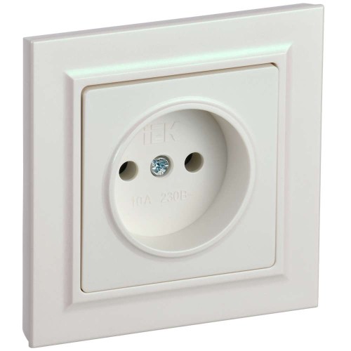 BRITE Розетка 1-местная без заземления без защитных шторок 10А в сб. РСР10-1-0-БрЖ жемчуг IEK BR-R10-10-K36-F, купить в Минске по самой низкой цене