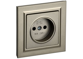 BRITE Розетка 1-местная без заземления без защитных шторок 10А в сб. РСР10-1-0-БрШ шампань IEK BR-R10-10-K37-F