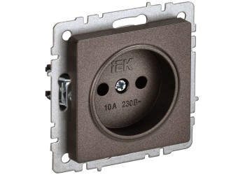 BRITE Розетка 1-местная без заземления без защитных шторок 10А РС10-1-0-БрТБ темная бронза IEK BR-R10-10-K45
