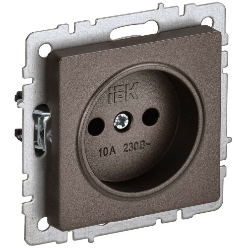 BRITE Розетка 1-местная без заземления без защитных шторок 10А РС10-1-0-БрТБ темная бронза IEK BR-R10-10-K45, купить в Минске по самой низкой цене