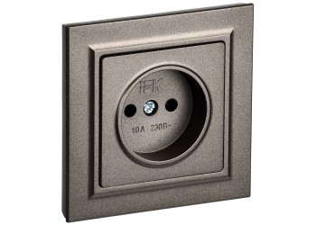 BRITE Розетка 1-местная без заземления без защитных шторок 10А в сб. РСР10-1-0-БрТБ темная бронза IEK BR-R10-10-K45-F