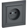 BRITE Розетка 1-местная без заземления без защитных шторок 10А в сб. РСР10-1-0-БрГ графит IEK BR-R10-10-K53-F, купить в Минске по самой низкой цене