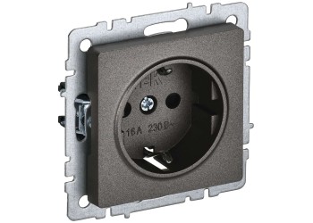 BRITE Розетка 1-местная с заземлением без защитных шторок 16А РС11-1-0-БрТБ темная бронза IEK BR-R11-16-K45