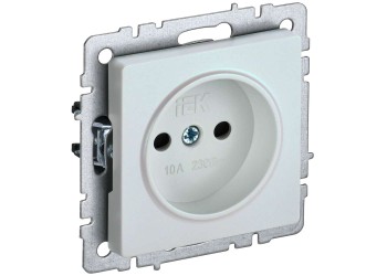 BRITE Розетка 1-местная без заземления с защитными шторками 10А РСш10-2-БрЖ жемчуг IEK BR-R13-10-K36