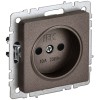 BRITE Розетка 1-местная без заземления с защитными шторками 10А РСш10-2-БрТБ темная бронза IEK BR-R13-10-K45, купить в Минске по самой низкой цене