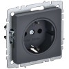 BRITE Розетка 1-местная с заземлением с защитными шторками 16А РС14-1-0-БрГ графит IEK BR-R14-16-K53, купить в Минске по самой низкой цене