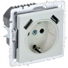 BRITE Розетка 1-местная с заземлением с защитными шторками 16А с USB A+A 5В 3,1А РЮш10-2-БрЖ жемчуг IEK BR-R14-16-U21-D31-K36, купить в Минске по самой низкой цене
