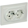 BRITE Розетка 2-местная с заземлением без защитных шторок 16А в сборе РС12-3-БрЖ жемчуг IEK BR-R21-16-K36-F, купить в Минске по самой низкой цене