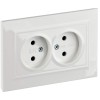 BRITE Розетка 2-местная без заземления с защитными шторками 10А в сборе РСш12-2-БрБ белый IEK BR-R23-10-K01-F, купить в Минске по самой низкой цене