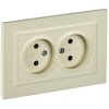 BRITE Розетка 2-местная без заземления с защитными шторками 10А в сборе РСш12-2-БрКр бежевый IEK BR-R23-10-K10-F, купить в Минске по самой низкой цене