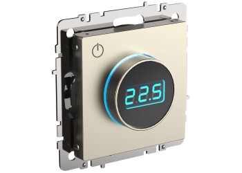 BRITE Термостат электронный с индикацией ТС10-1-БрШ шампань IEK BR-RT11-K37